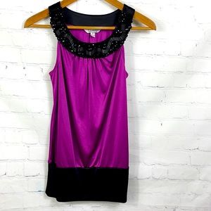 Speechless Brand Beaded Purple Women's Sleeveless Top Size Small